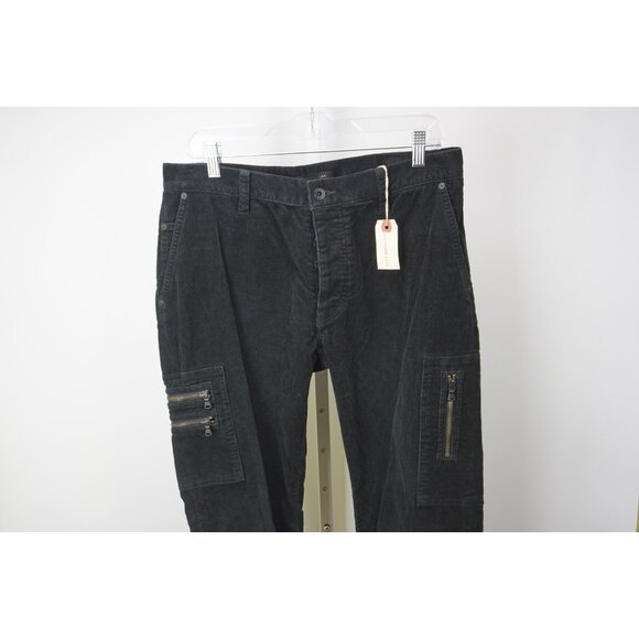 John Varvatos Black Corduroy Pocketed Mens Cotton Sport Pant Sz 33 Brand New